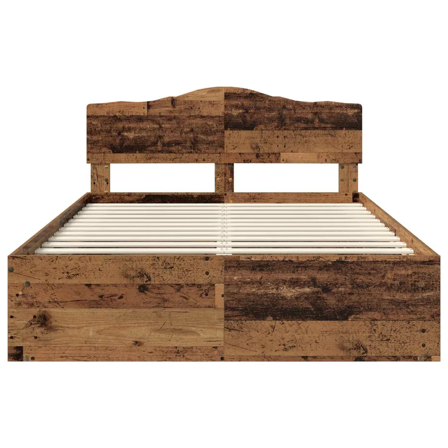 Cadre de lit Bois ancien 150 x 200 cm Bois de pin massif - 7