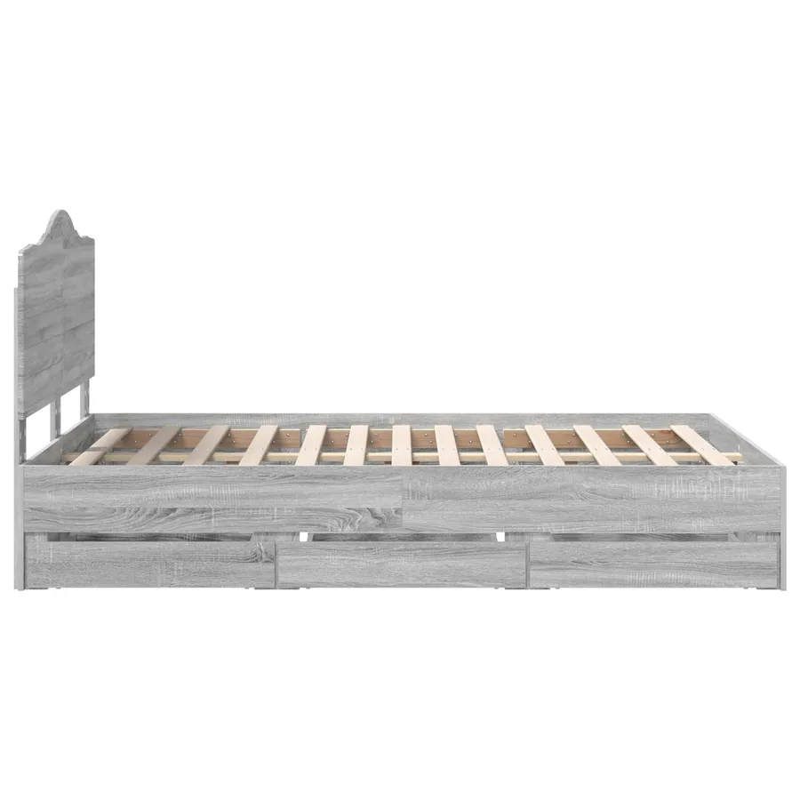 Cadre de lit Gris Sonoma 120 x 190 cm Bois Ingénierie - 9