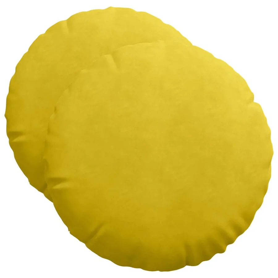 Coussins de siège 2 pcs Jaune Ø50 x 19 cm Velours - 2