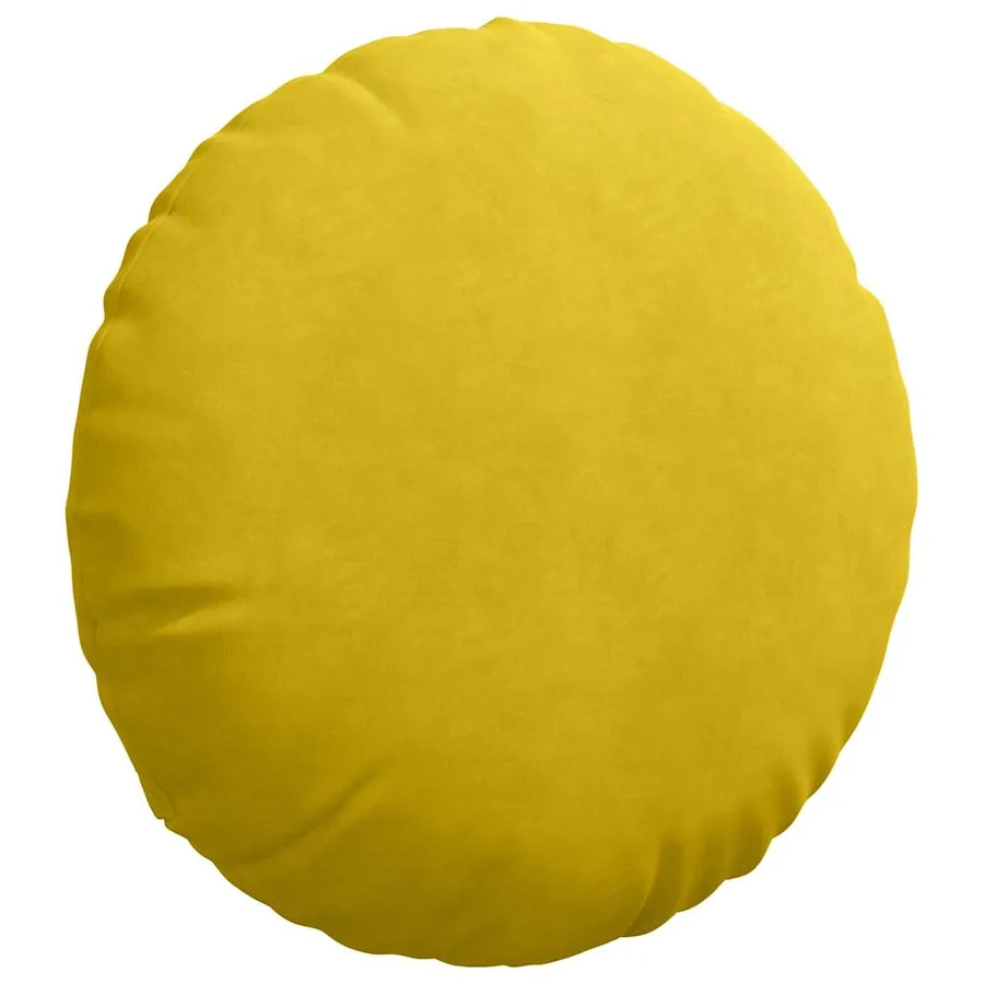 Coussins de siège 2 pcs Jaune Ø50 x 19 cm Velours - 5