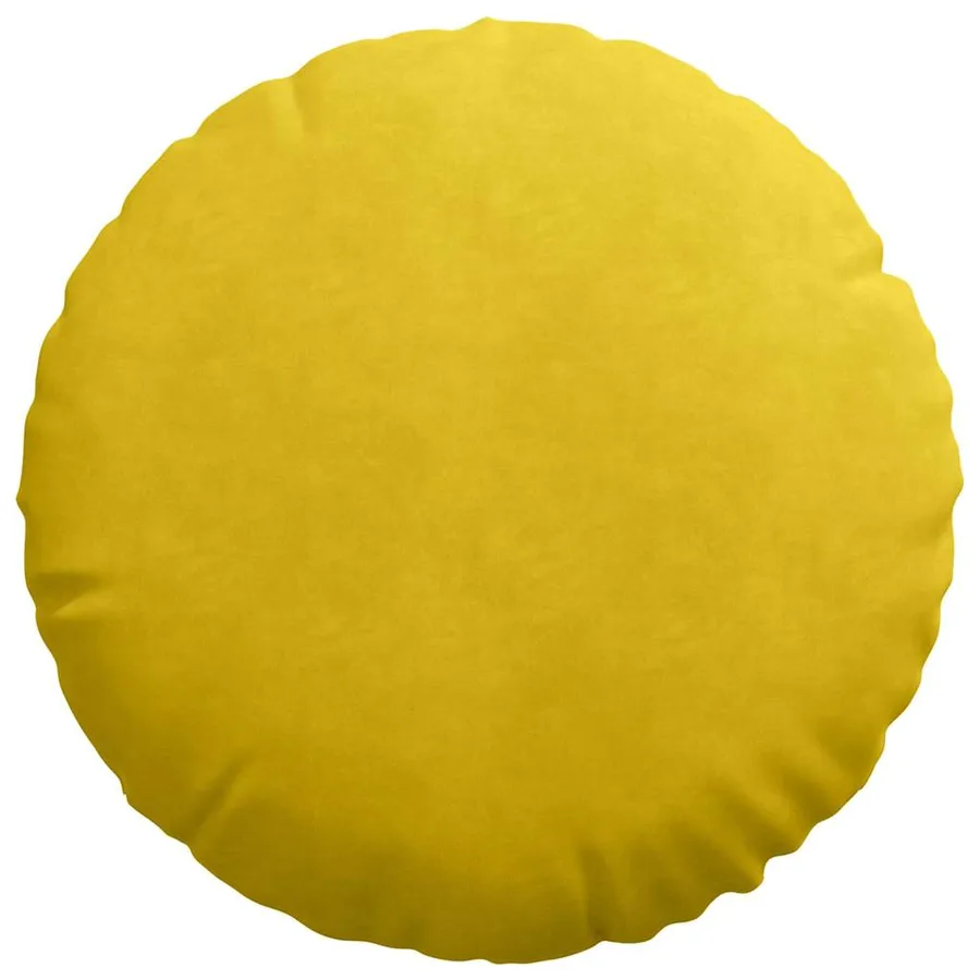 Coussins de siège 2 pcs Jaune Ø50 x 19 cm Velours - 6