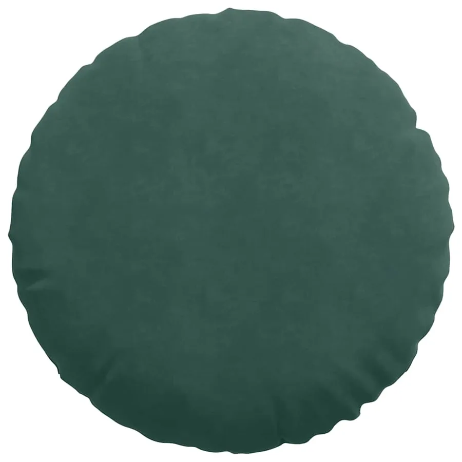 Coussins de siège 2 pcs Vert foncé Ø60 x 21 cm Velours - 6