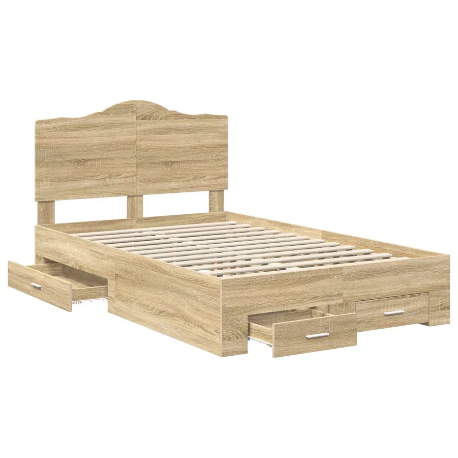 Cadre de lit Chêne Sonoma 120 x 200 cm Bois d'ingénierie - 5