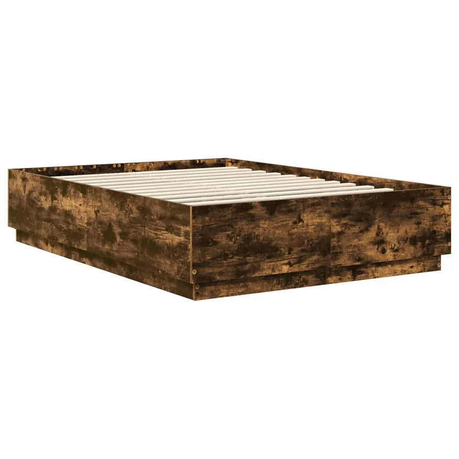 Cadre de lit Chêne fumé 160 x 200 cm Bois d'ingénierie - 6