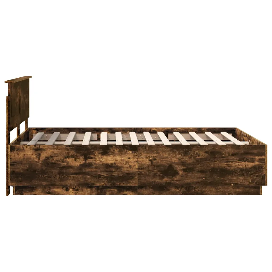 Cadre de lit Chêne fumé 160 x 200 cm Bois d'ingénierie - 9