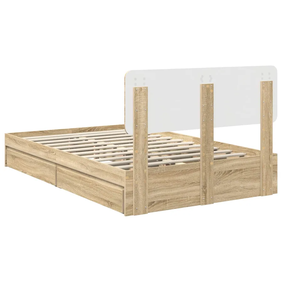 Lit de Rangement Chêne Sonoma 120 x 200 cm Bois d'ingénierie - 10