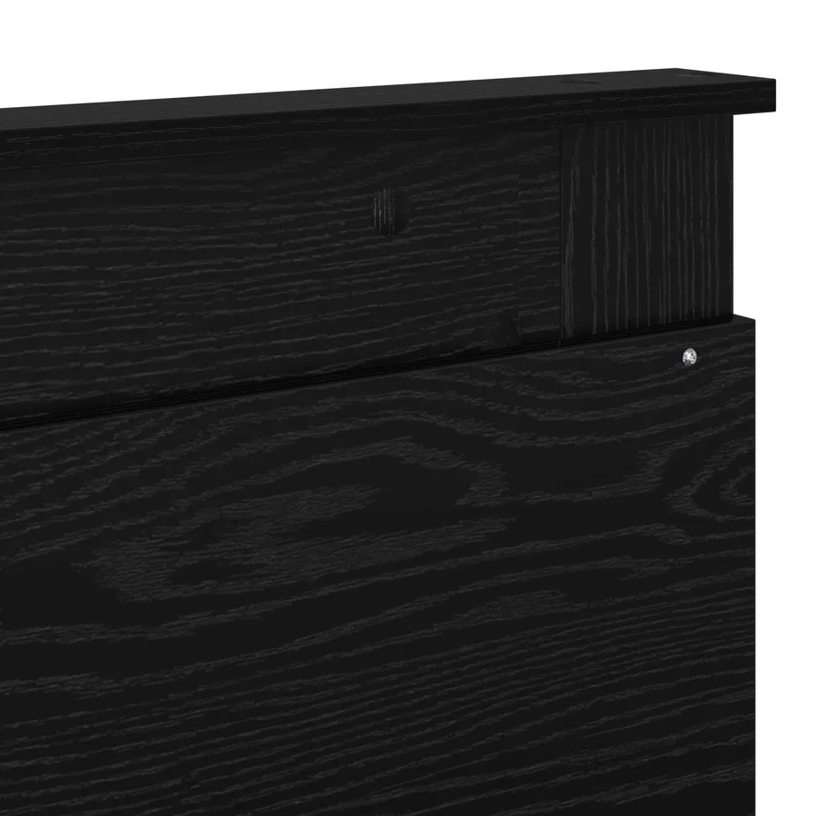 Cadre de lit avec tête de lit Noir 200 x 200 cm Pin massif - 11