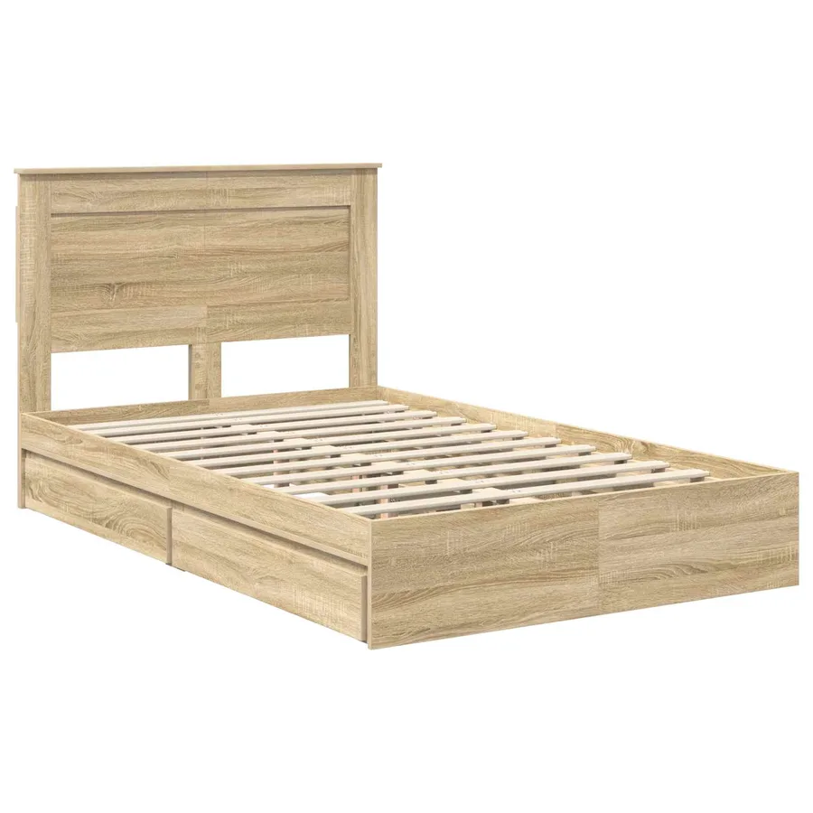 Lit de Rangement Chêne Sonoma 120 x 200 cm Bois d'ingénierie - 4