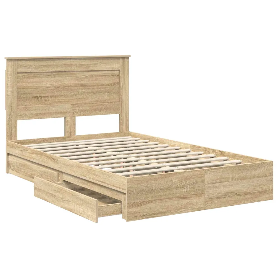 Lit de Rangement Chêne Sonoma 120 x 200 cm Bois d'ingénierie - 5