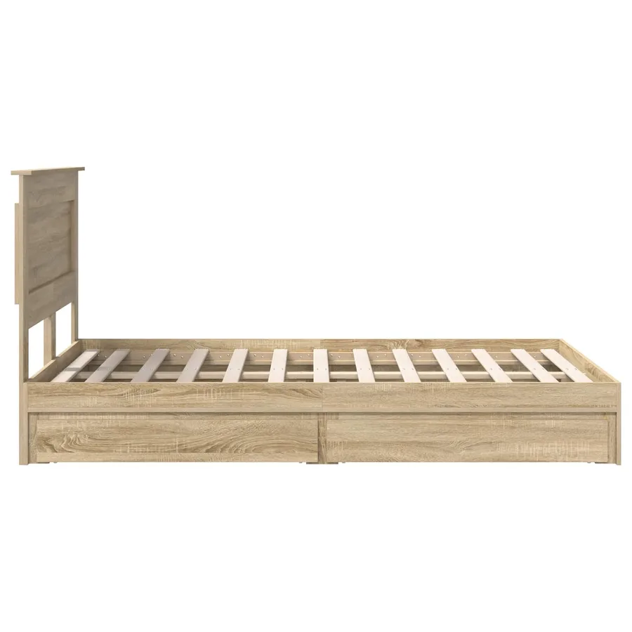 Lit de Rangement Chêne Sonoma 120 x 200 cm Bois d'ingénierie - 9