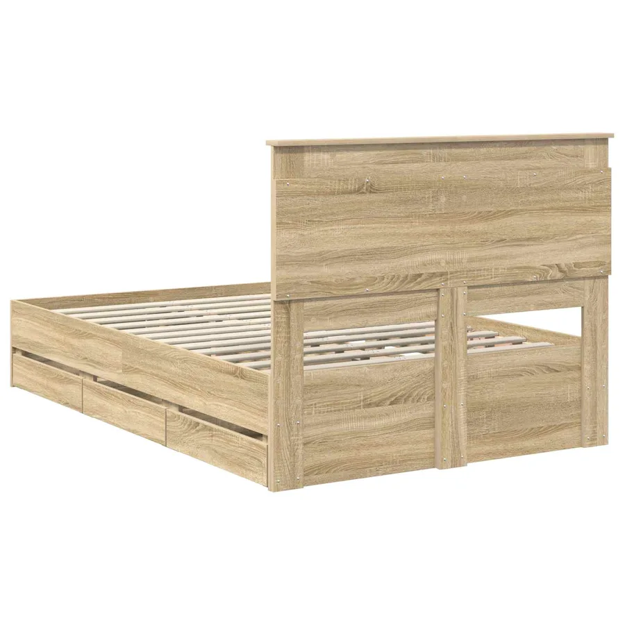 Cadre de lit Chêne Sonoma 120 x 200 cm Bois Ingénierie - 10