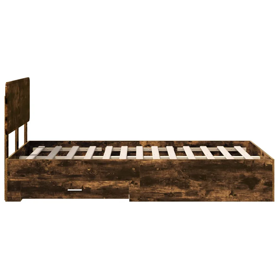 Cadre de lit Chêne fumé 120 x 200 cm Bois d'ingénierie - 9