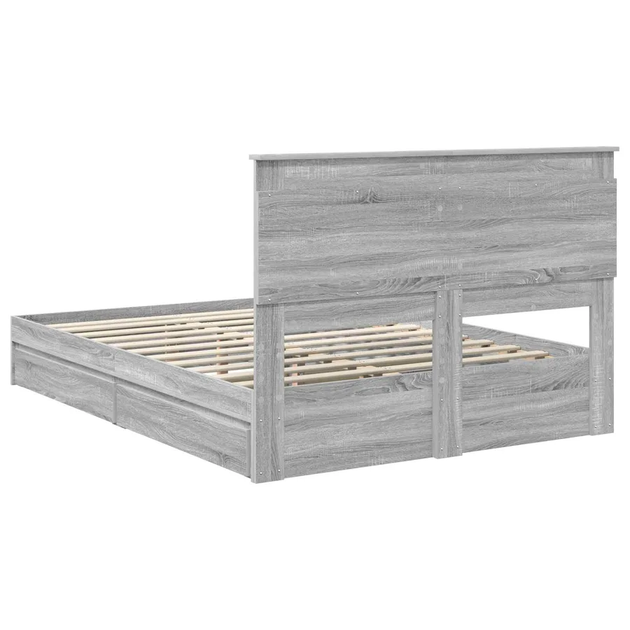 Lit de Rangement Gris Sonoma 140 x 200 cm Bois d'ingénierie - 10