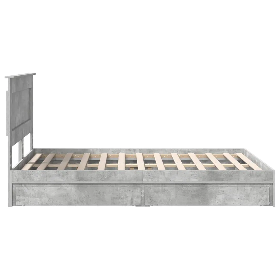 Lit de Rangement Gris béton 150 x 200 cm Bois d'ingénierie - 9