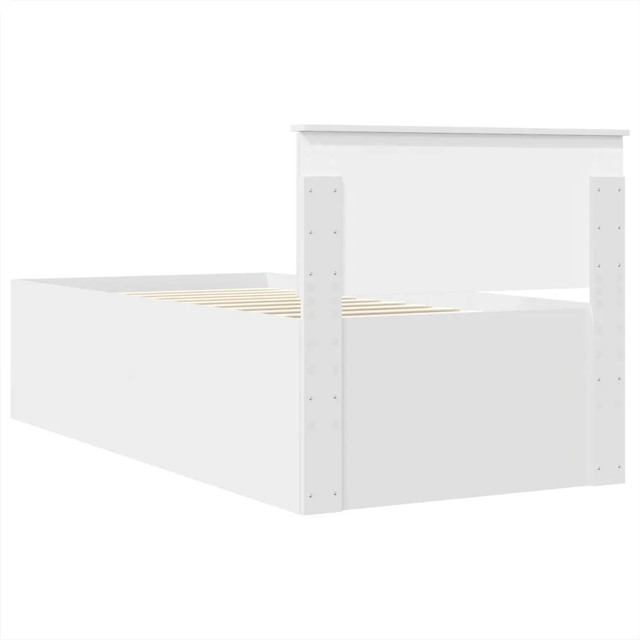 Cadre de lit Blanc 120 x 200 cm Bois d'ingénierie - 9
