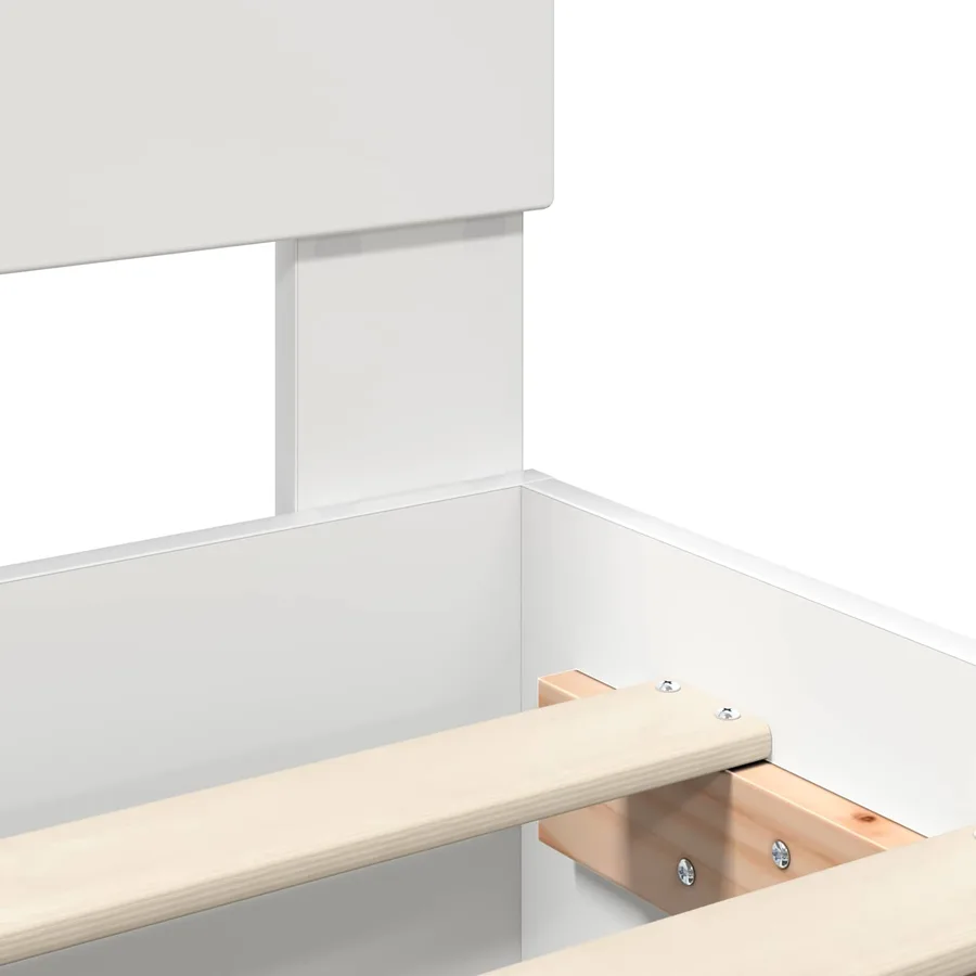 Cadre de lit Blanc 100 x 200 cm Bois d'ingénierie - 8