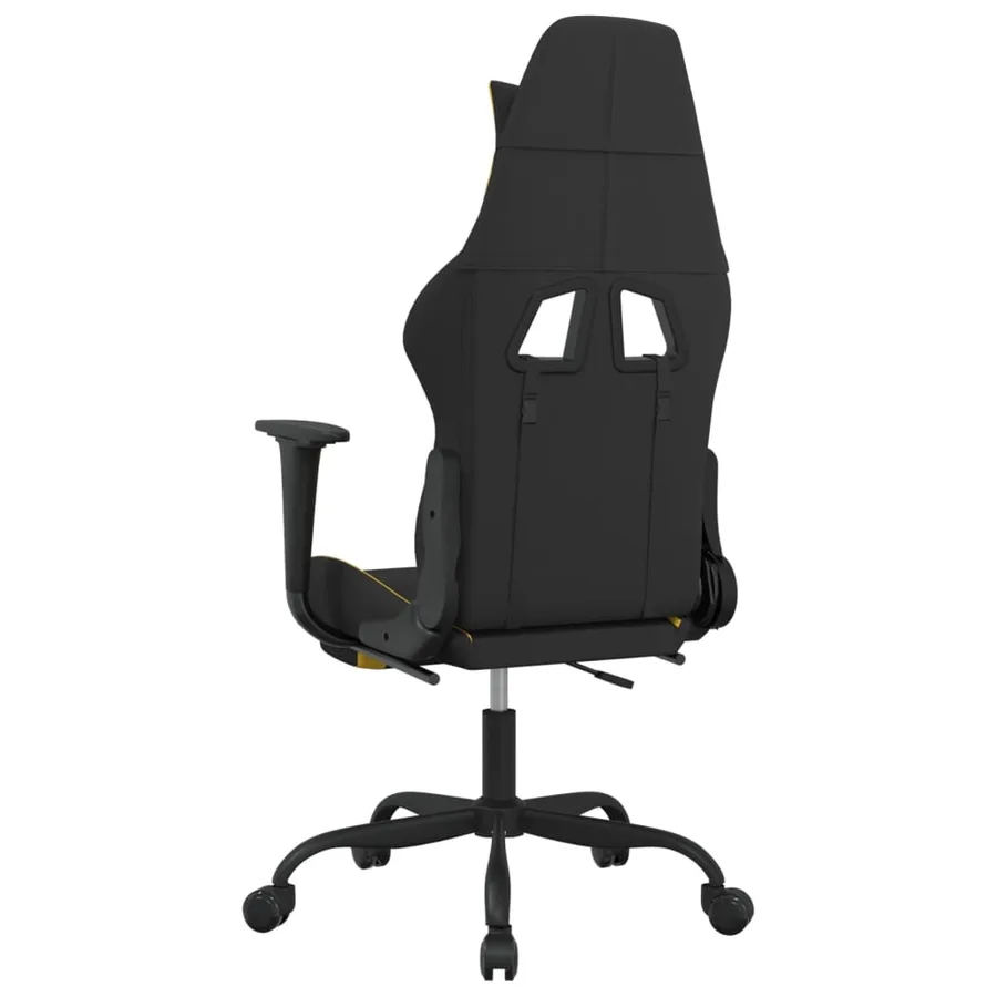 Chaise de jeu avec repose-pied Noir et jaune Tissu - 5