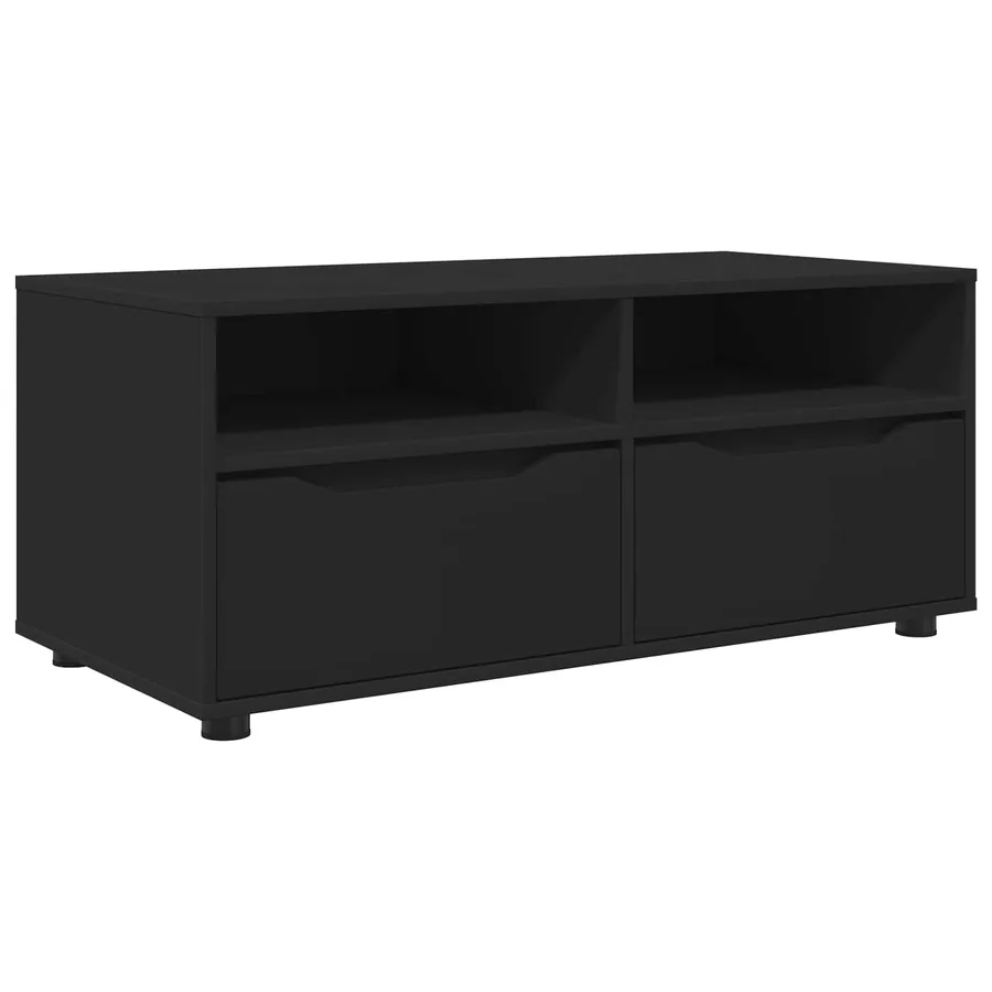 Meuble TV avec tiroir Noir 100 x 48 x 43 cm Bois d'ingénierie - 2