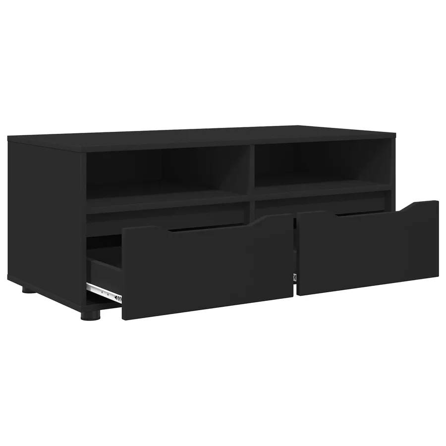 Meuble TV avec tiroir Noir 100 x 48 x 43 cm Bois d'ingénierie - 5