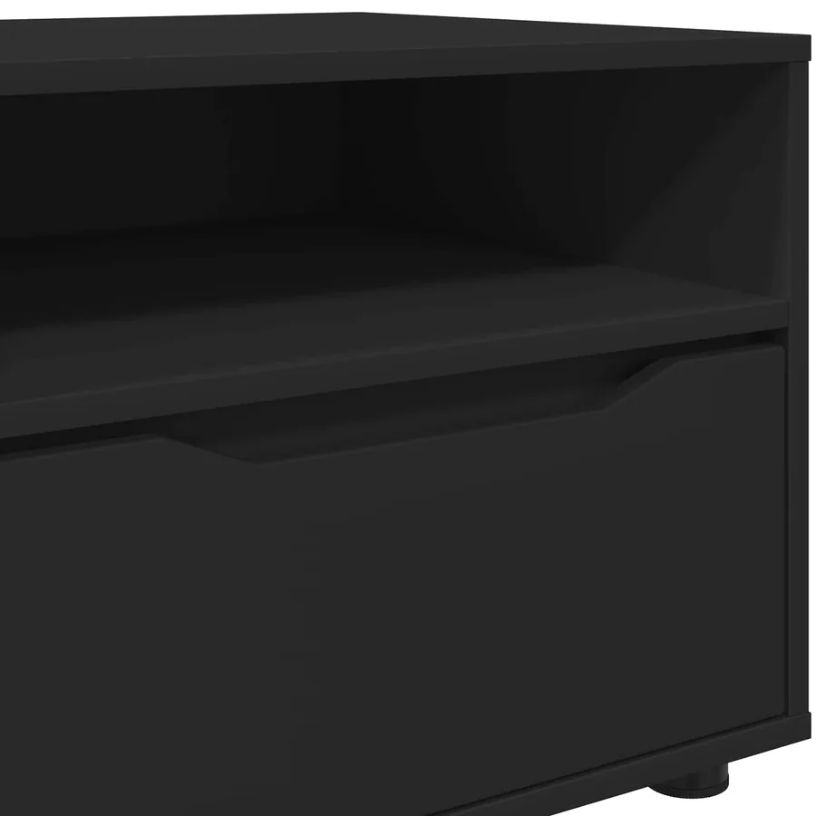 Meuble TV avec tiroir Noir 100 x 48 x 43 cm Bois d'ingénierie - 8