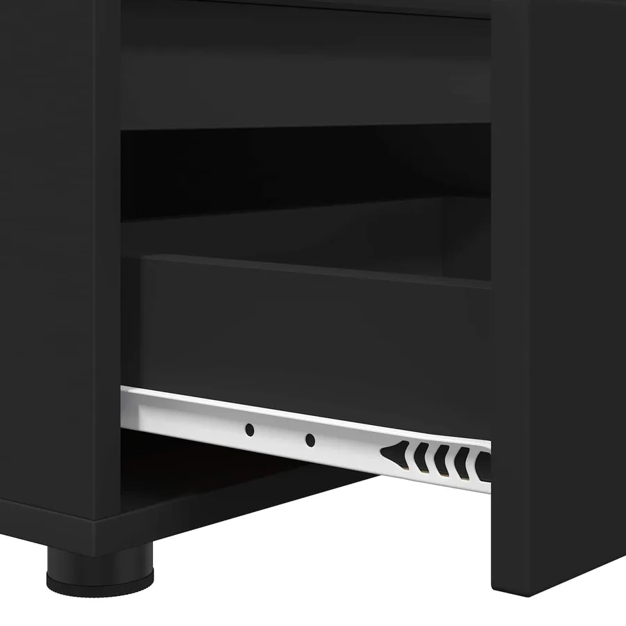 Meuble TV avec tiroir Noir 100 x 48 x 43 cm Bois d'ingénierie - 9