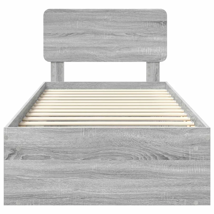 Cadre de lit Gris Sonoma 90 x 190 cm Pin massif - 7
