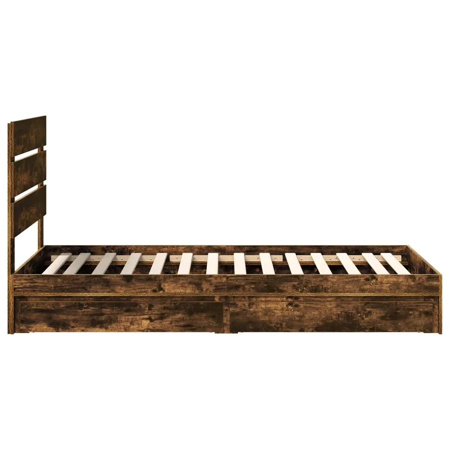 Lit de Rangement Chêne fumé 70 x 190 cm Bois d'ingénierie - 9