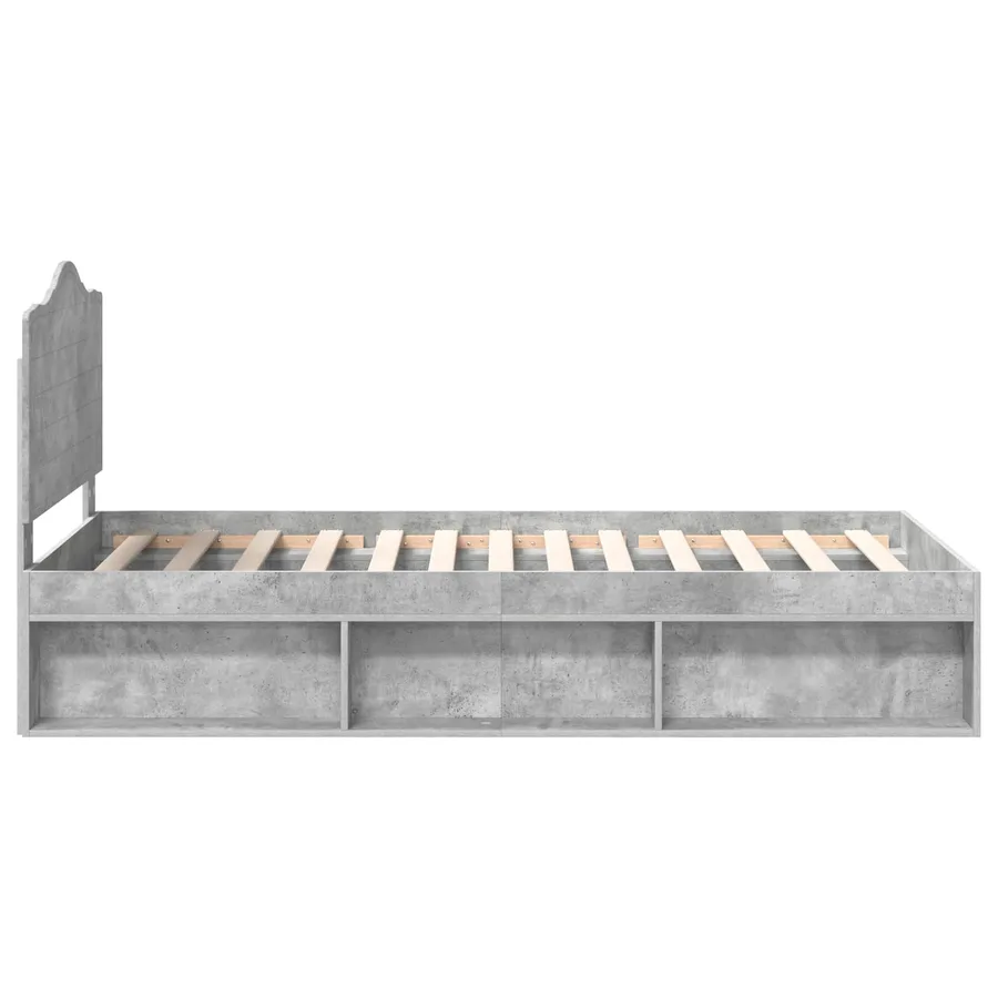 Cadre de lit Gris Béton 100 x 200 cm Pin massif - 7