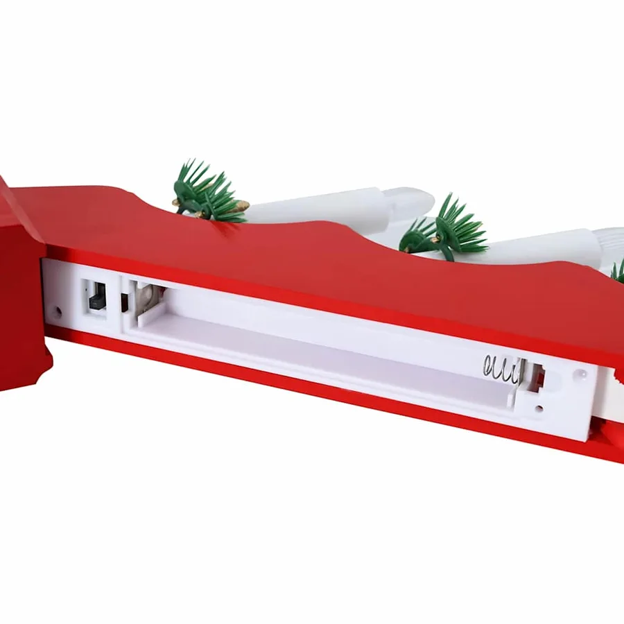 Pont de bougie de Noël 3 pcs Rouge 39.5 x 5 x 29 cm Pin massif - 10