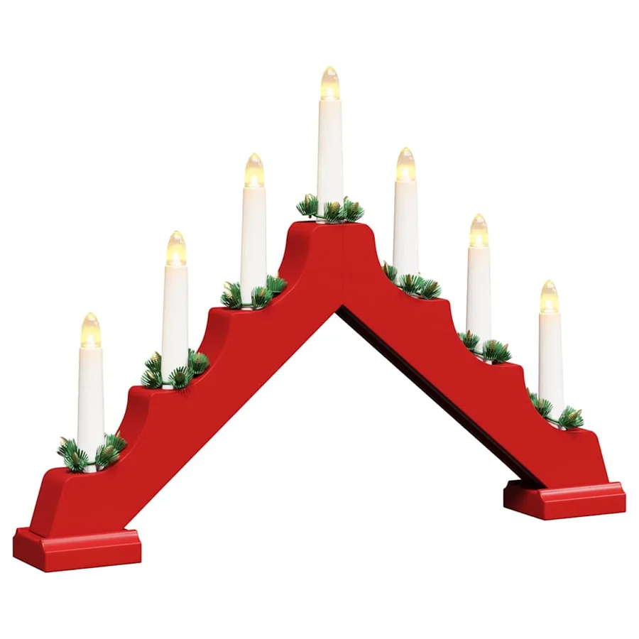 Pont de bougie de Noël 3 pcs Rouge 39.5 x 5 x 29 cm Pin massif - 4