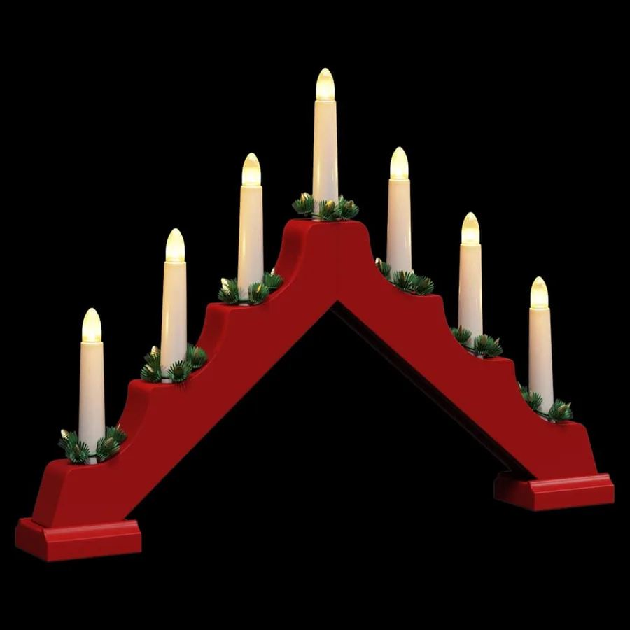 Pont de bougie de Noël 3 pcs Rouge 39.5 x 5 x 29 cm Pin massif - 5