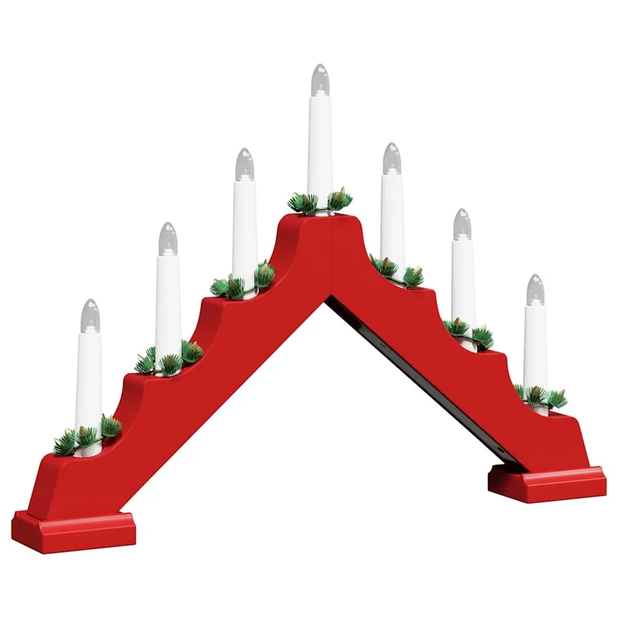 Pont de bougie de Noël 3 pcs Rouge 39.5 x 5 x 29 cm Pin massif - 9