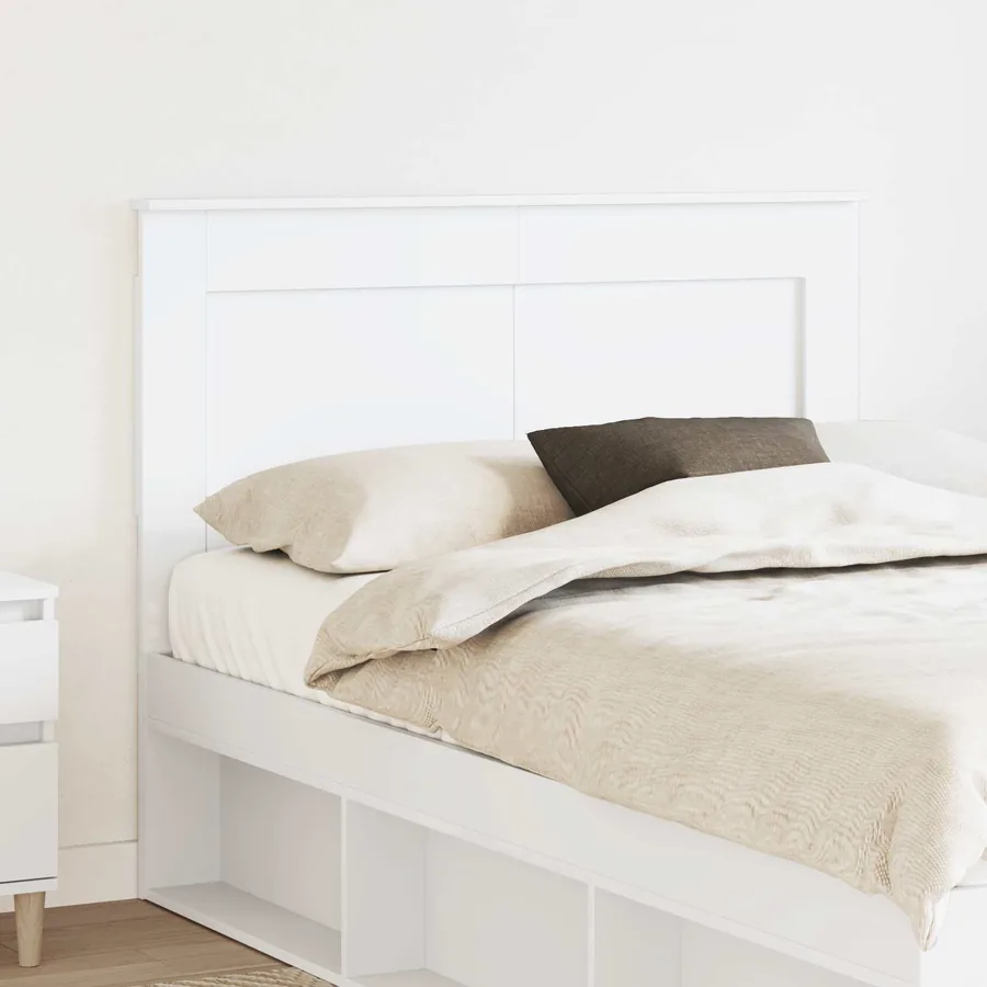 Tête de lit avec tête de lit Blanc 120 cm Bois d'ingénierie