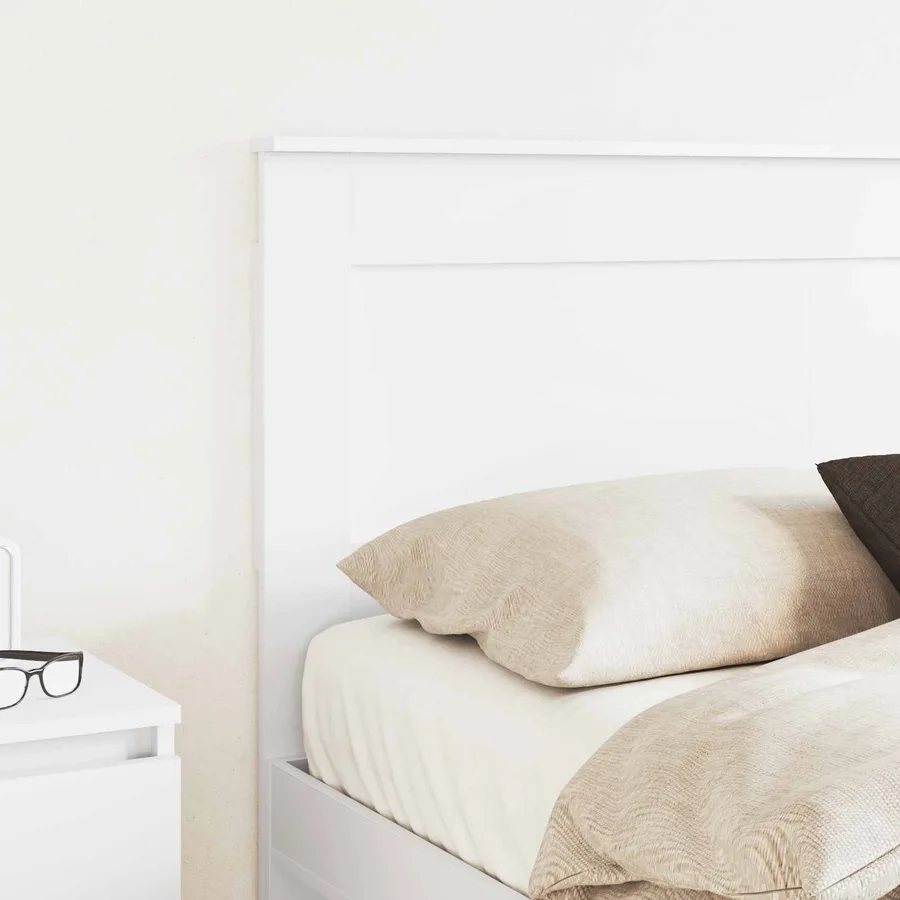 Tête de lit avec tête de lit Blanc 120 cm Bois d'ingénierie - 3