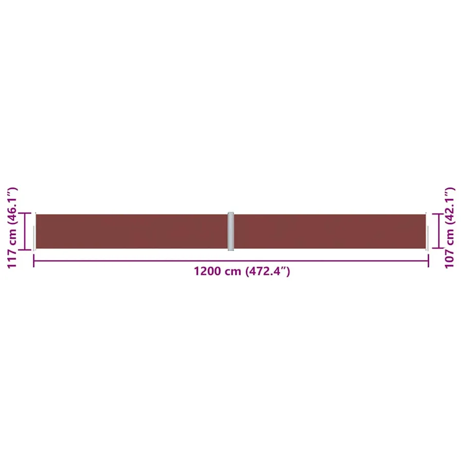 Auvent latéral rétractable Marron 117x1200 cm - 8