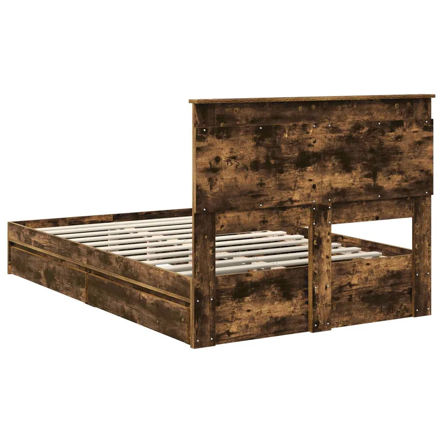 Lit de Rangement Chêne fumé 120 x 200 cm Bois d'ingénierie - 10