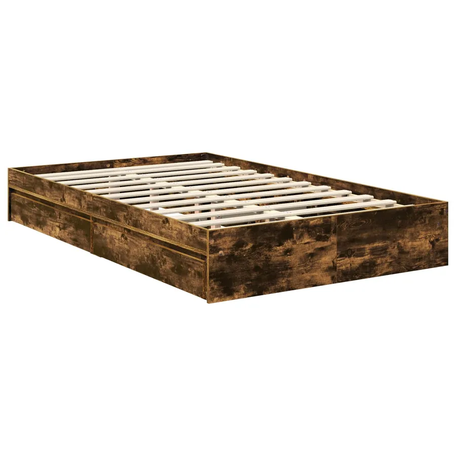 Lit de Rangement Chêne fumé 120 x 200 cm Bois d'ingénierie - 6