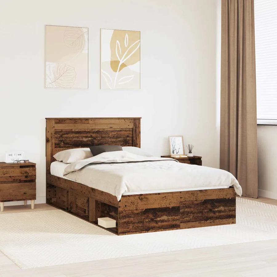 Cadre de lit Bois ancien 120 x 200 cm Pin massif