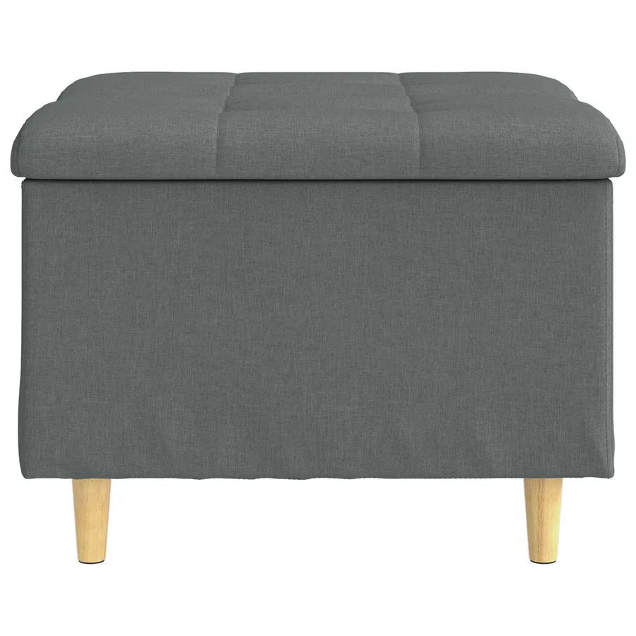 Pouf de rangement avec coussin Gris foncé 60 x 60 x 45 cm tissu - 6