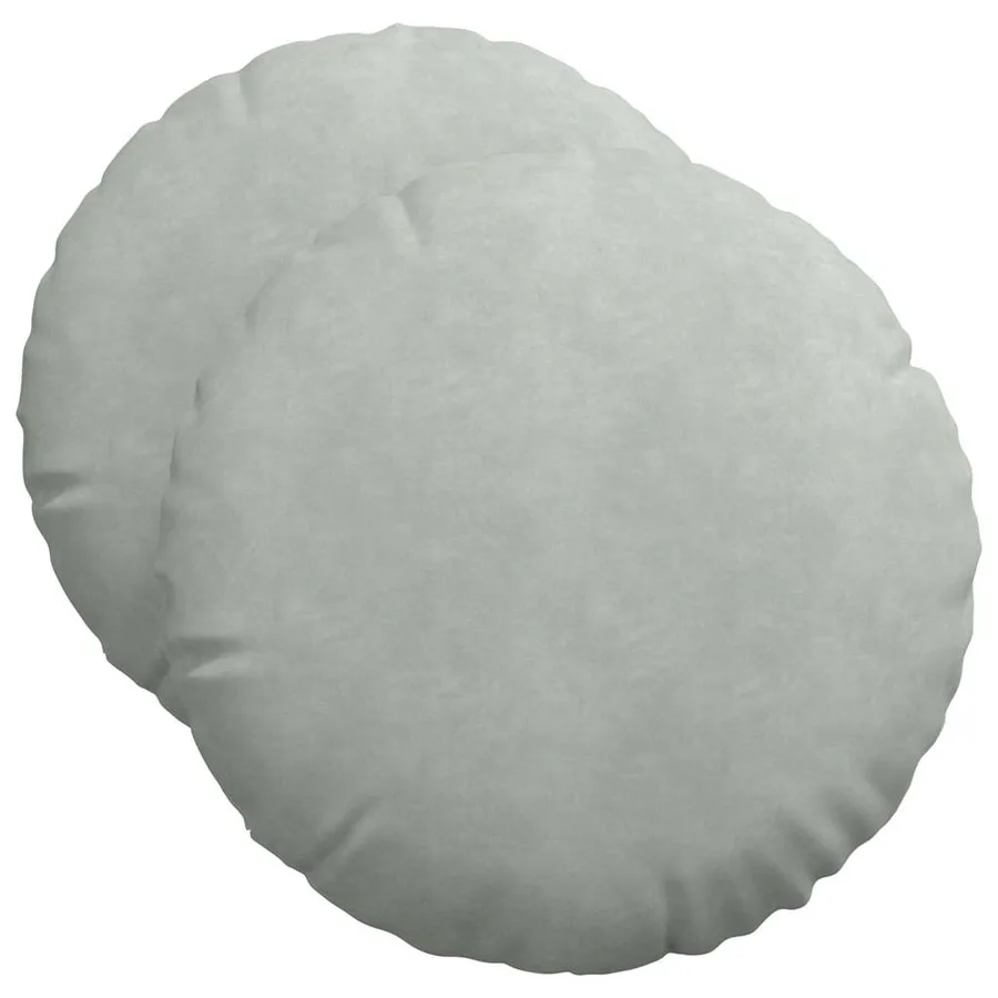 Coussins de siège 2 pcs Gris clair Ø50 x 19 cm Velours - 2