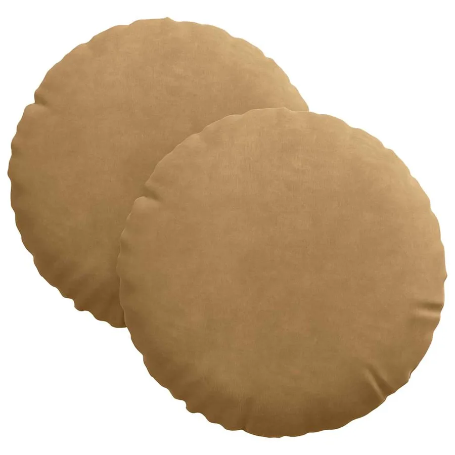 Coussins de siège 2 pcs Marron Ø30 x 13 cm Velours - 2