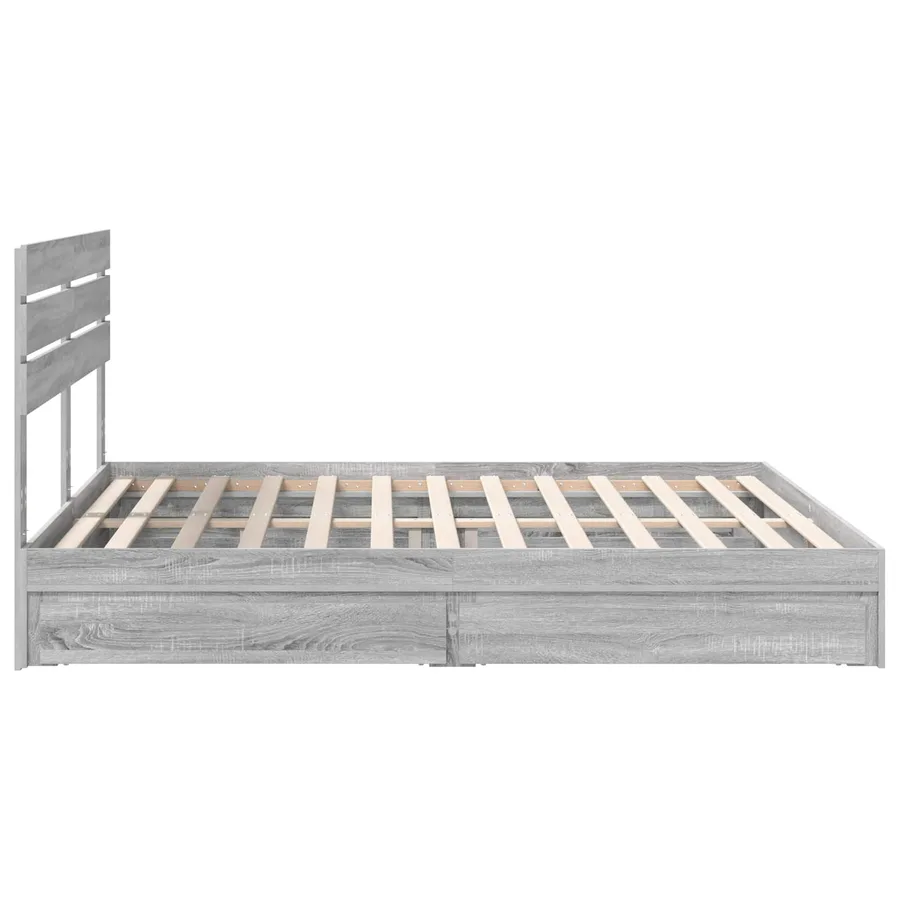 Lit de Rangement Gris Sonoma 200 x 200 cm Bois d'ingénierie - 9