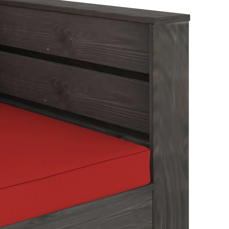 Salon de jardin 2 pcs avec coussins Bois imprégné de gris - 6