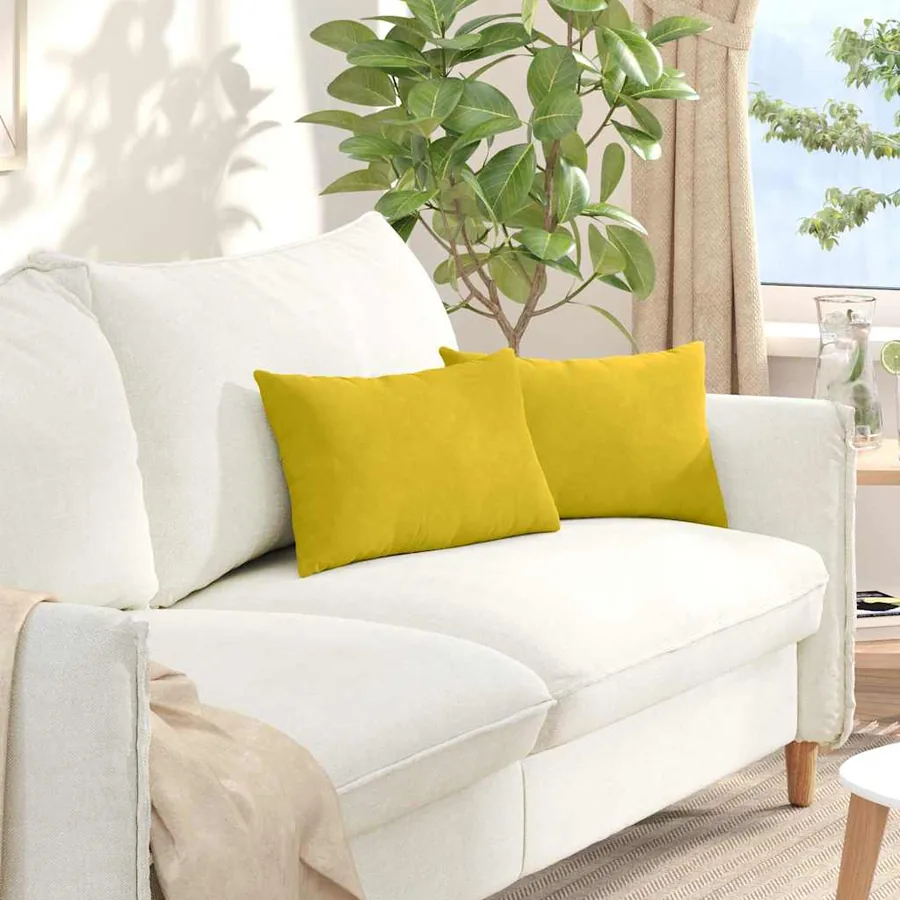 Coussins de canapé 2 pcs Jaune 50 x 30 cm