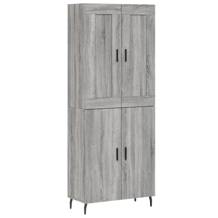 Buffet haut Sonoma gris 69,5x34x180 cm Bois d'ingénierie - 2