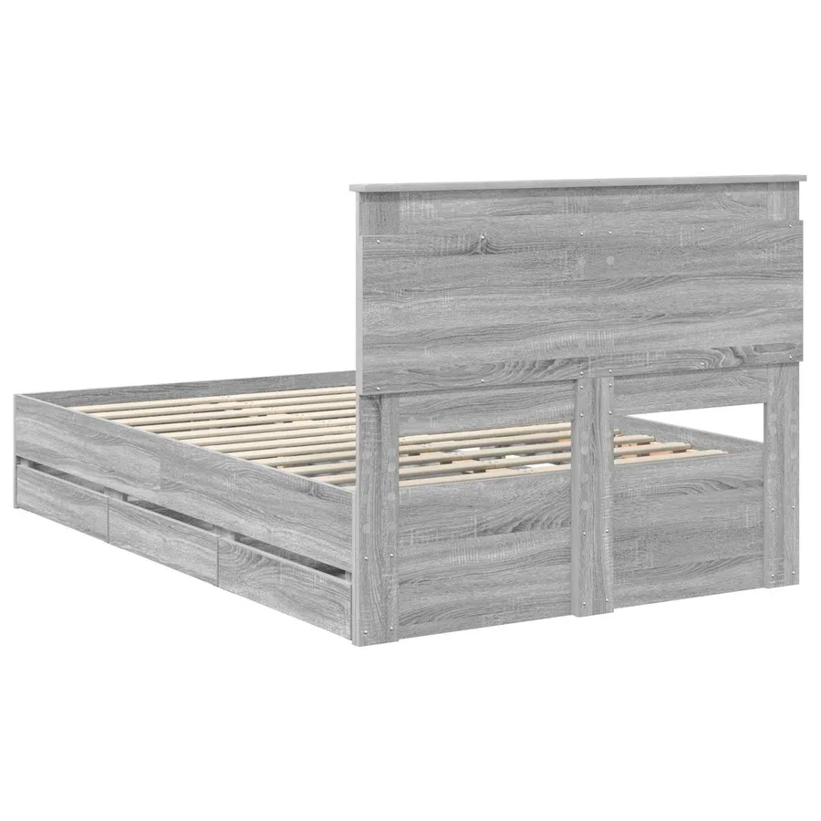 Cadre de lit Gris Sonoma 120 x 190 cm Bois Ingénierie - 10
