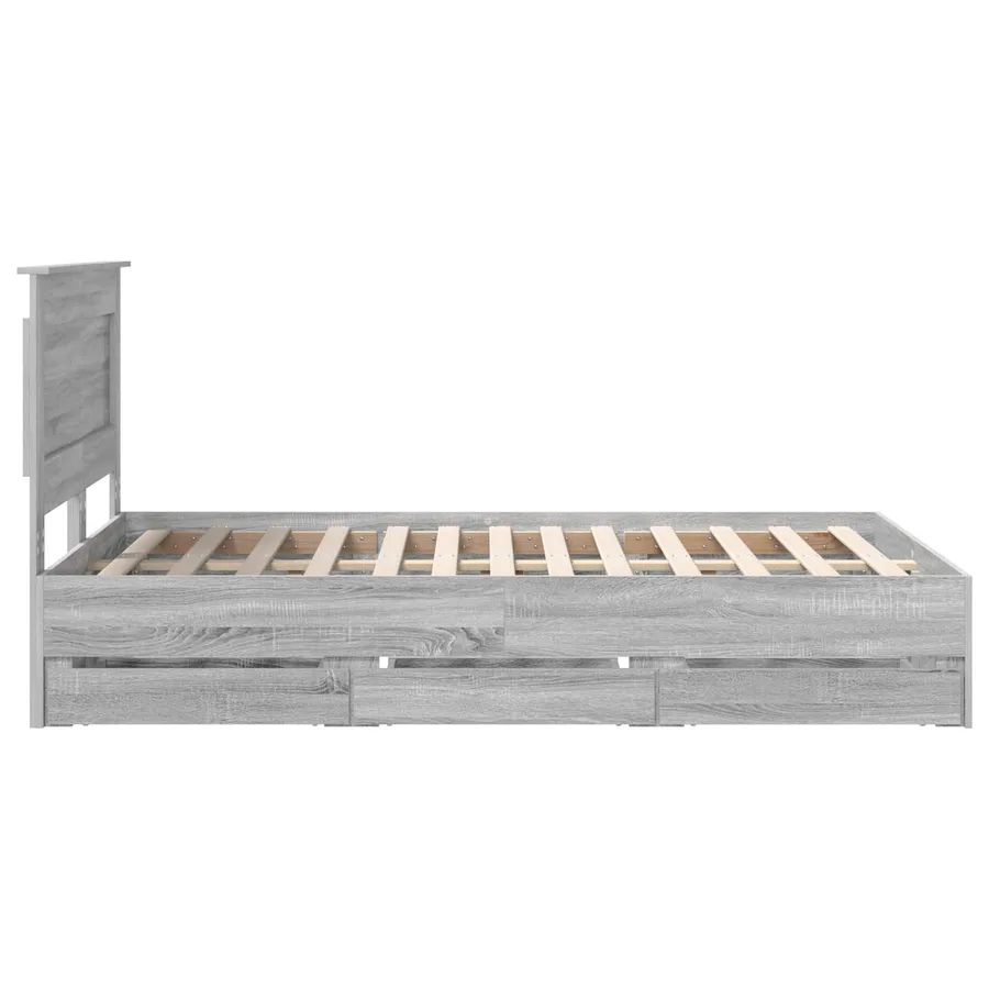 Cadre de lit Gris Sonoma 120 x 190 cm Bois Ingénierie - 9