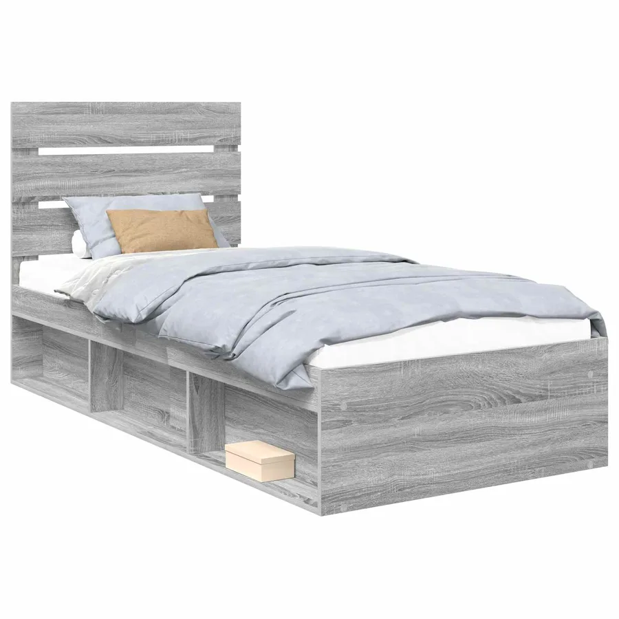 Cadre de lit Gris Sonoma 90 x 200 cm Bois de pin massif - 2