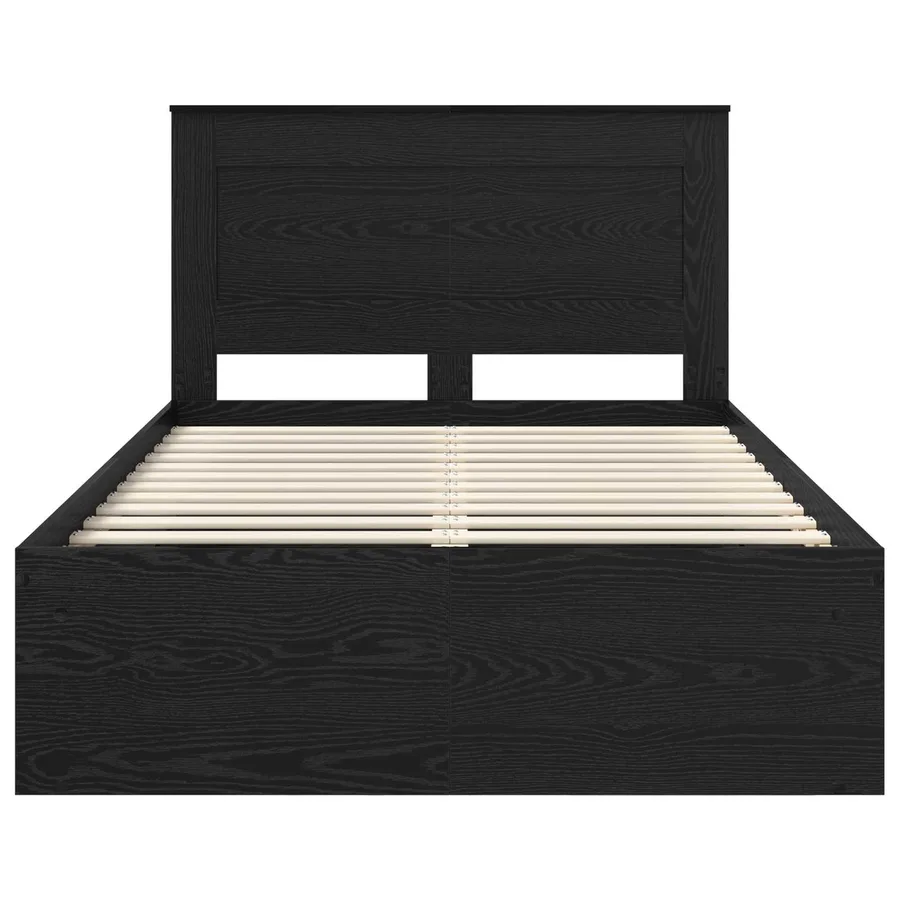 Cadre de lit avec tiroir Uni Noir 120 x 190 cm Pin massif - 7