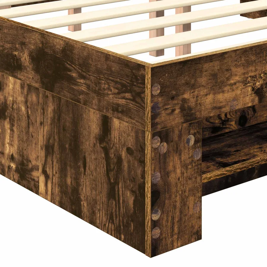 Cadre de lit Chêne fumé 160 x 200 cm Bois d'ingénierie - 11